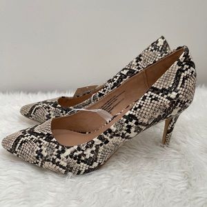 A New Day - Snakeskin Pointed Toe Heels Pumps